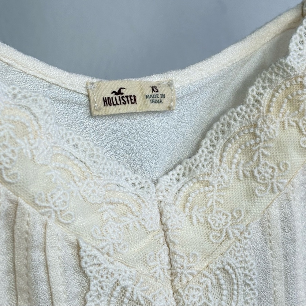 HOLLISTER Vintage Y2K Babydoll Lace Trim Ethereal Cami Tank Top Ivory Cream XS/S - Picture 7 of 12